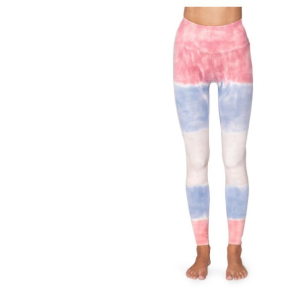 Spiritual Gangster Love Sculpt leggings Tie Dye Colorblock Pink Blue NWT - Picture 1 of 9